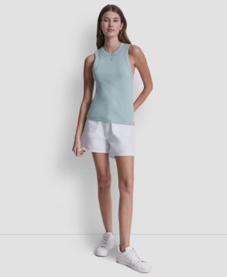 Women's Crewneck Tank Top With Dome Studs