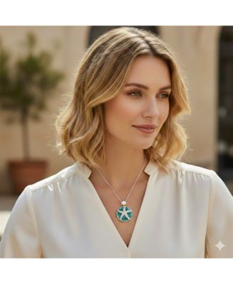 Sterling Silver Floral Venetian Murano Glass Starfish Necklace