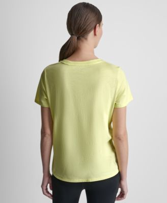 Women's Rhinestone Varsity Logo Relaxed Fit Pull-On T-Shirt