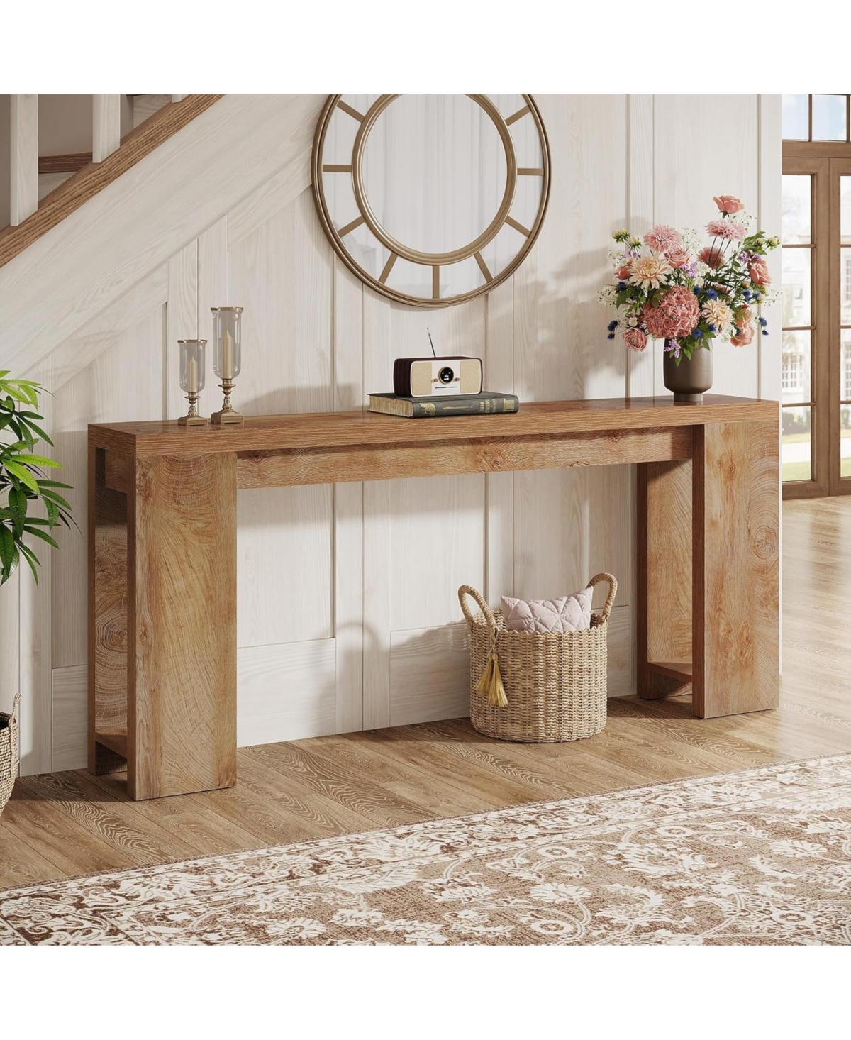 Tribesigns 70.9-Inch Extra Long Console Table, Farmhouse Wood Sofa Table Behind Couch, Narrow Entryway Accent for Living Room