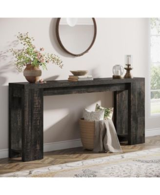 70.9-Inch Extra Long Console Table, Farmhouse Wood Sofa Table Behind Couch, Narrow Entryway Accent Table for Living Room