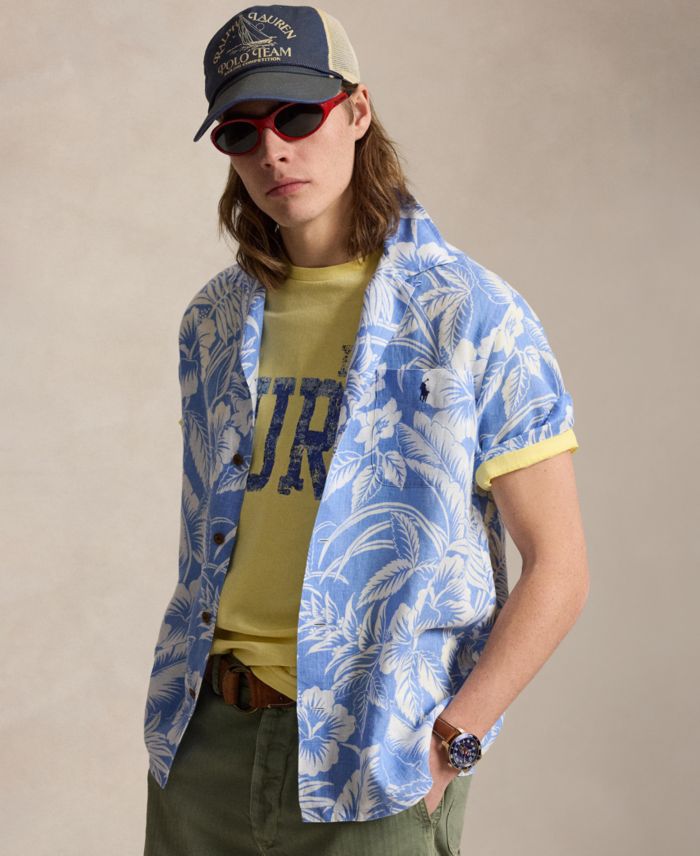 Polo Ralph Lauren Men's Short-Sleeve Linen Button-Up Shirt