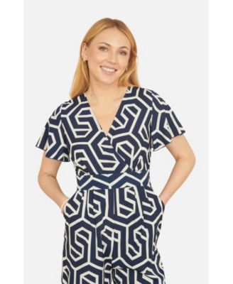 Women's Sculpting Wrap Wide Leg Maxi Jumpsuit