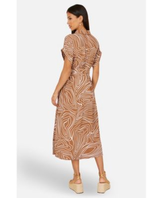 Women's Abstract Swirl Print Relaxed Midi Dress