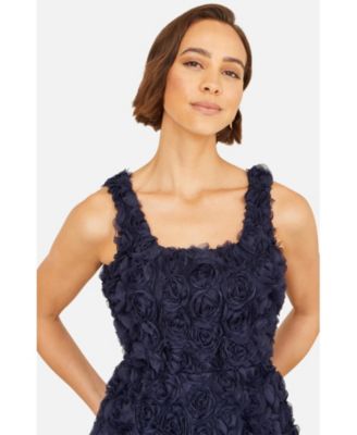 Women's Applique Floral Skater Dress