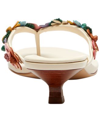 Women's Tea Rose Kitten Heel Thong Sandals