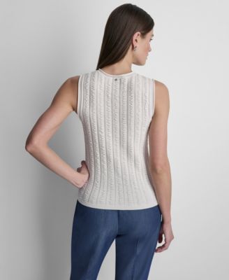 Women's Sleeveless Pucker Detail Sweater