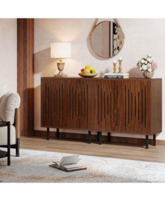  Sideboard Buffet Cabinet, Buffet Cabinet Sideboard Cabinet with Doors & Adjustable Shelves, Freestanding Accent Storage Cabinet
