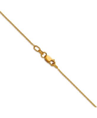 Solid 18k Yellow Gold Italian Polished 0.9mm Cable Chain Necklace 16 -20 Inches Chain Necklace