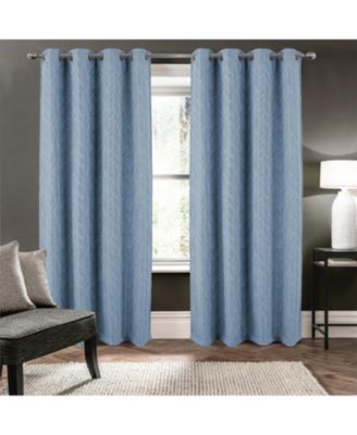 100% Polyester Reba Luxury Jacquard Blackout Grommet Curtain Panel 54" x 90" Wedgewood