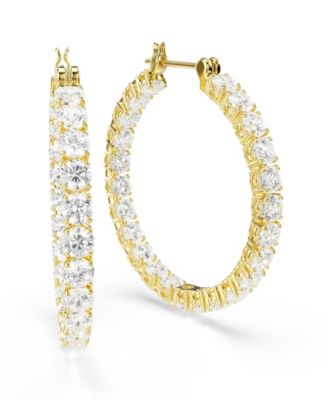 Gold-Tone Plated Matrix Hoop Earrings