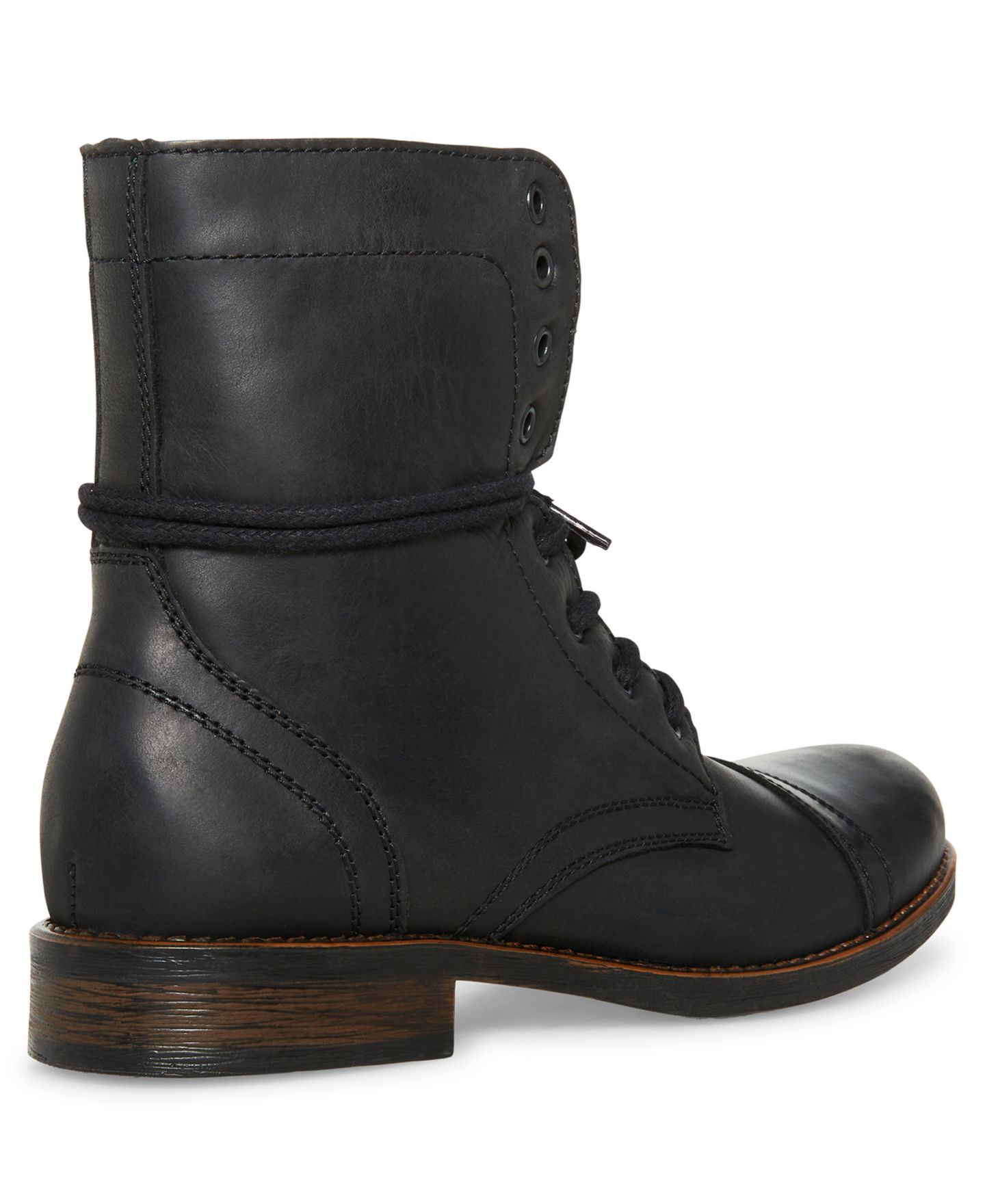 Мужские ботинки Steve Madden Troopah Leather, цвет: Чёрный кожаный — фото 3