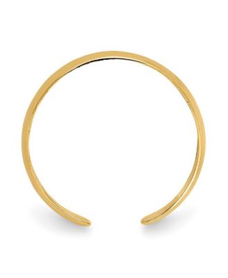 Solid 14k Yellow or White Gold 3mm Classic Polished Adjustable Toe Ring