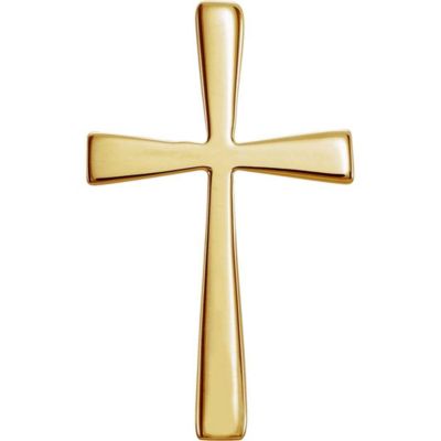 Solid 18k Yellow Gold Small Flared Cross Pendant