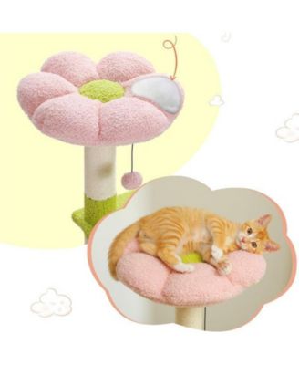 47.2" Cat Tree with Sisal-Covered Scratching Posts, Multi-Level Climbing Tower for Indoor Cats