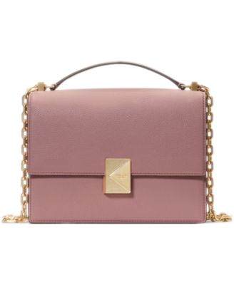 Deco Pebbled Leather Chain Small Shoulder Bag