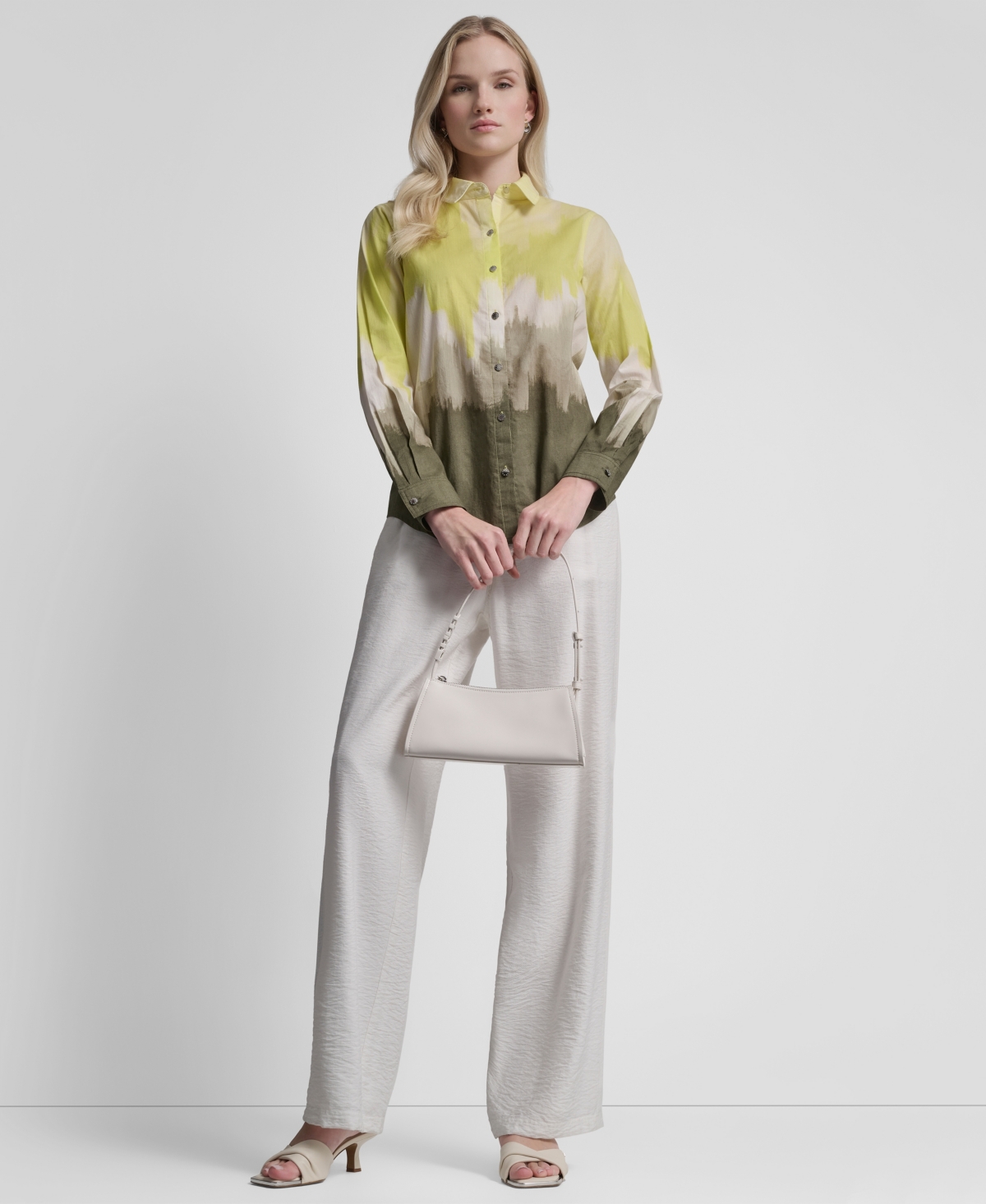 Dkny Women's Voile Ombre Long-Sleeve Shirt