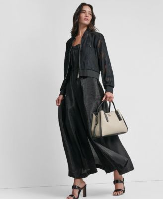 Women's Zip-Front Abstract Lace Zipper Front Jacket