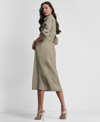 Women's Long-Sleeve Collared Roll Tab Fuji Cargo Dress