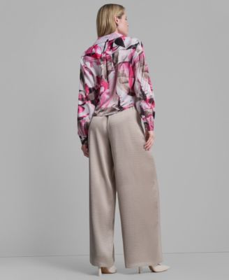 Women's Geometric Print Collared Shirt