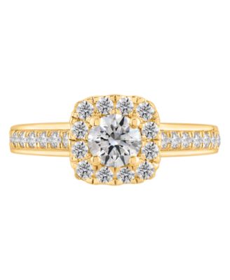 Certified Lab Grown Diamond Halo Engagement Ring (1 ct. t.w.) in 14k Gold