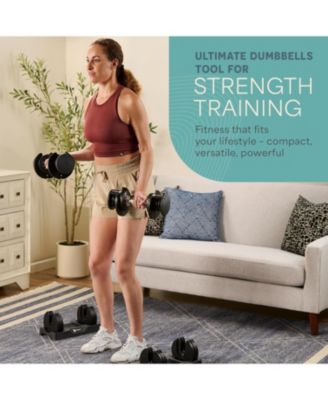 Adjustable Dumbbells Set 25lb Pair – Quick-Change Adjustable Weights with Anti-Slip Handle, Space Saving Gym Weights for Home Gym