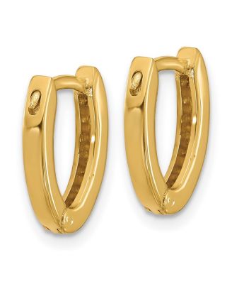 18k Yellow or White Gold 0.16cttw Diamond Wishbone Hoop Earrings