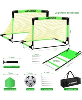 Pro-Grade 7x5ft Pop-Up Soccer Goal for Kids – Durable 5-Layer Tear-Resistant Net & 10mm Poles, Portable Set Includes Size 4 Ball