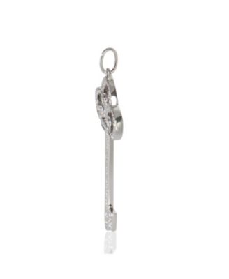 Platinum Diamond Fluer De Lis Key Pendant
