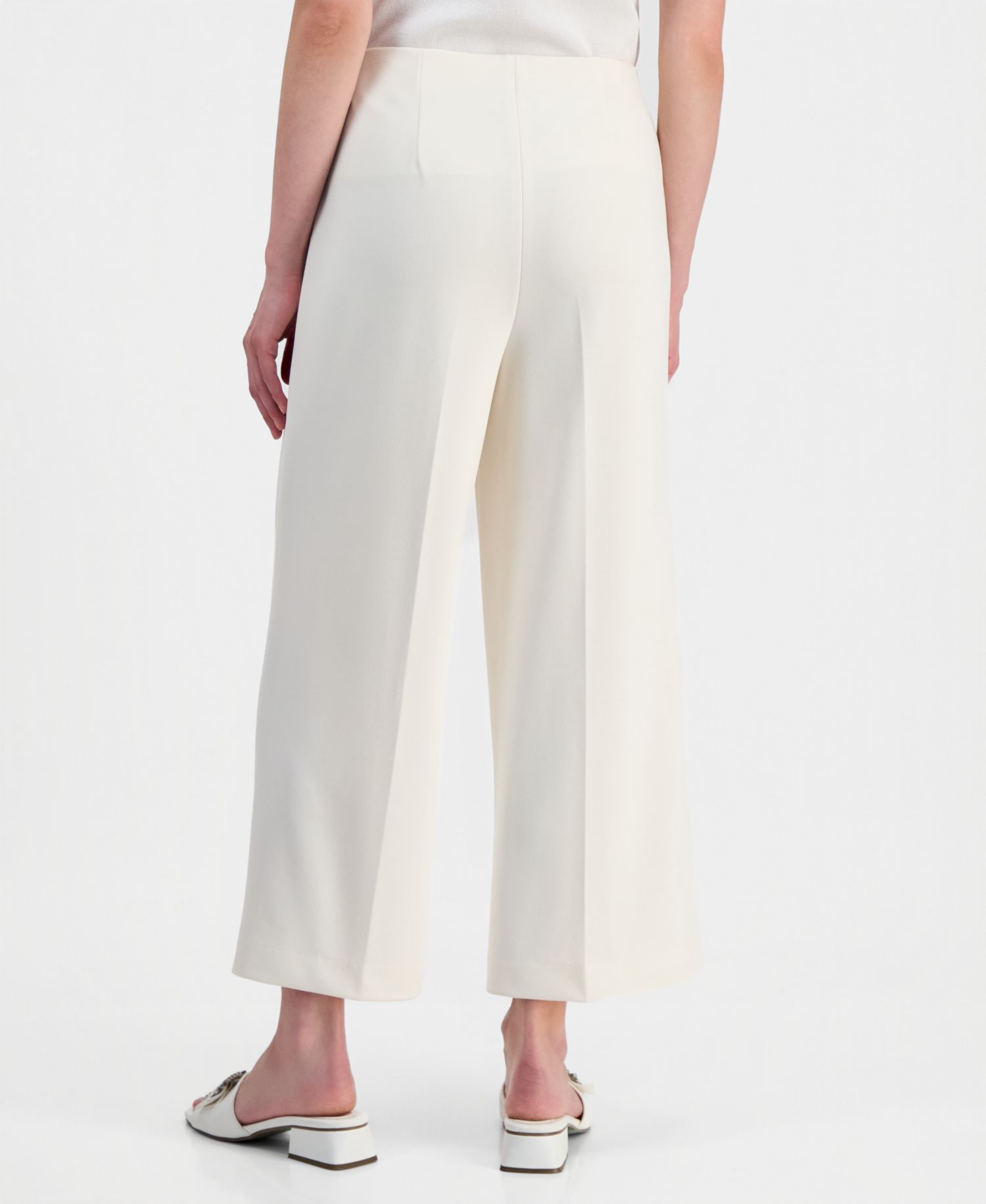 Petite High-Rise Wide-Leg Crop Pants