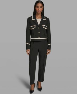 Women's Notch Lapel Cropped Jacket