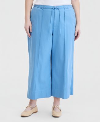 Trendy Plus Size Cropped Wide-Leg Pants