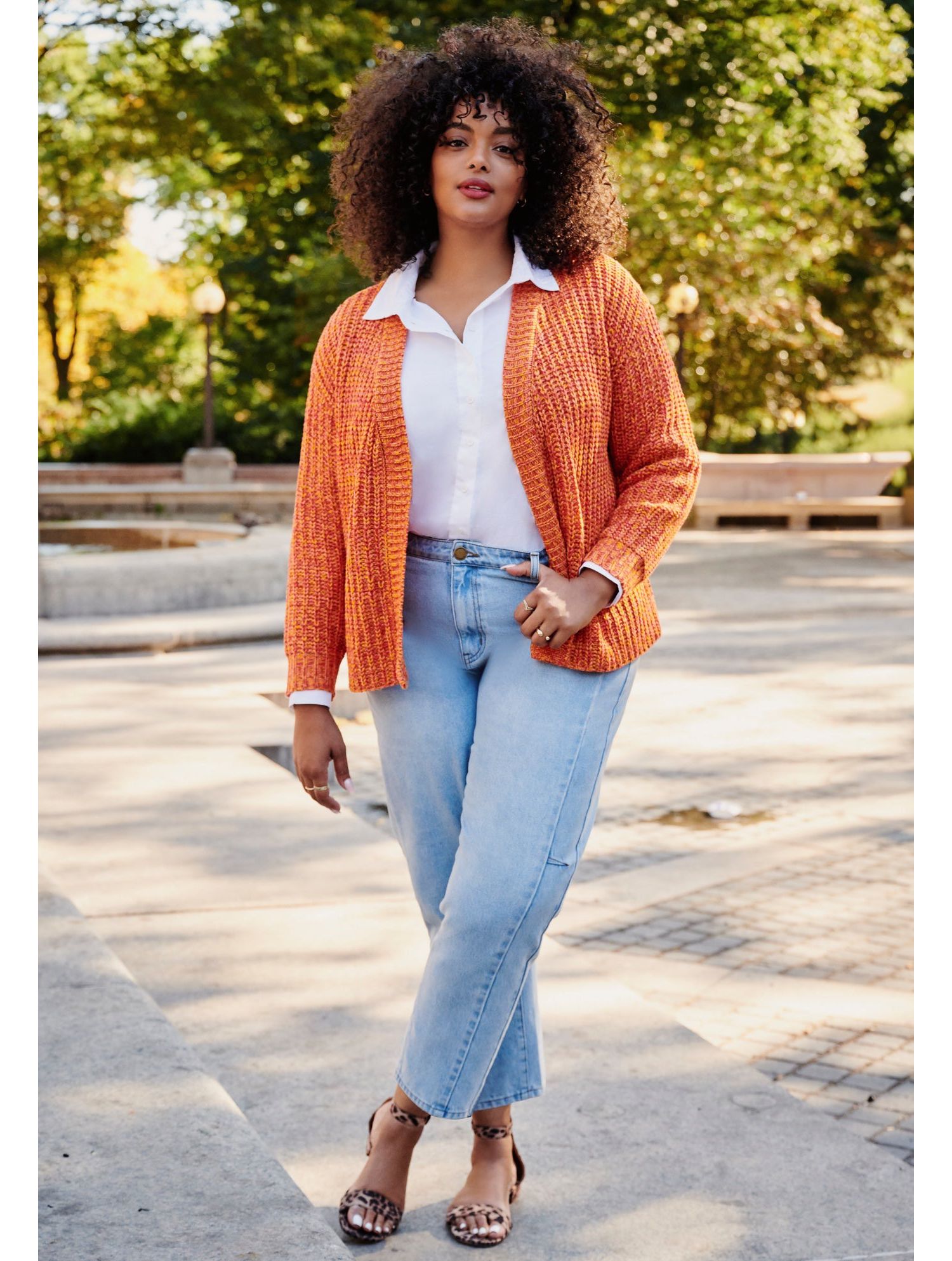 Plus Size Women's Open Front Cardigan Sweater