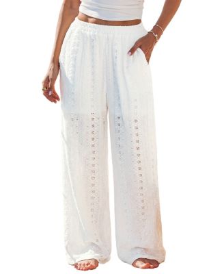 Women's Pull-On Wide Leg Long Pants with Comfortable Fit