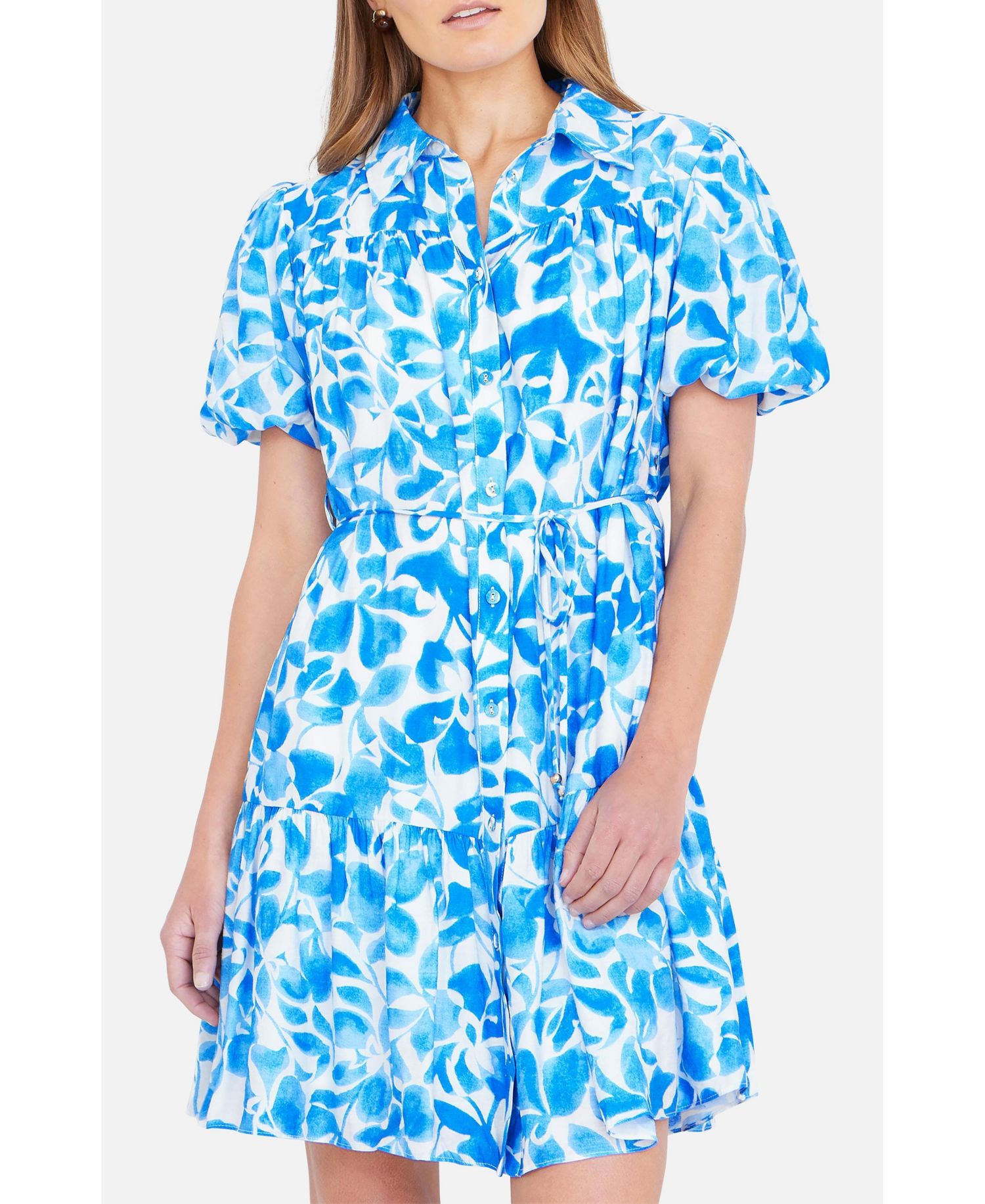 Women's Floral Print Relaxed Shirt Dress