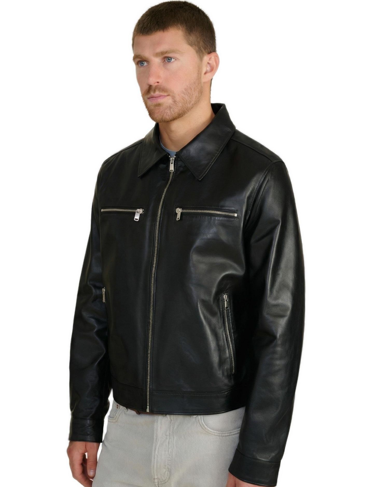 Men's Lennox Leather Jacket, Created for Macy's
