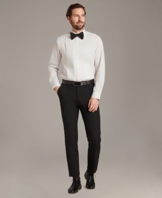 Men's Slim Fit Pleated Dress Shirt