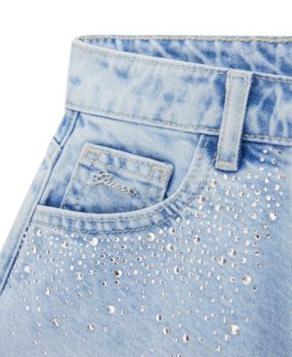 Girls' 7-16 Rhinestone Denim Shorts
