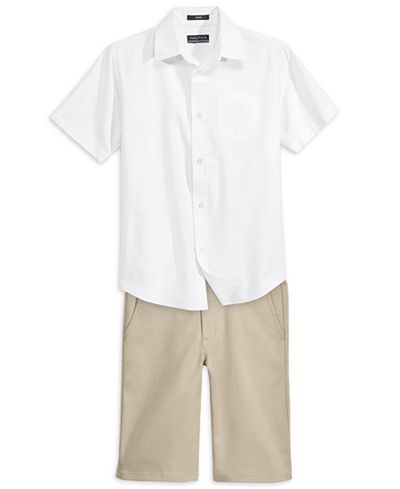 Nautica Boys' Oxford Shirt and Uniform Shorts Separates