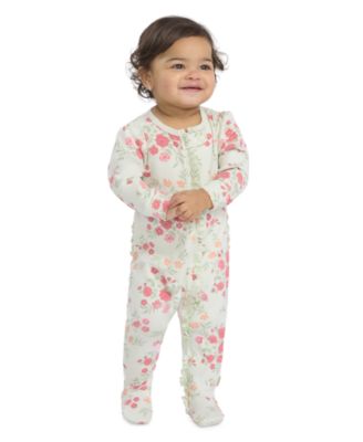 Baby Girls' Crewneck Footed Coverall