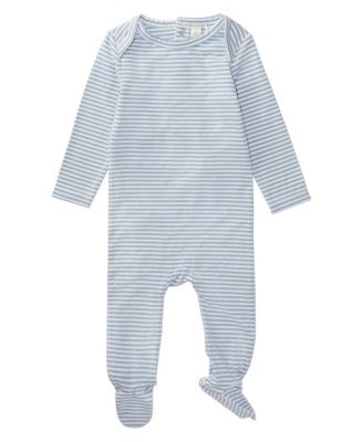 Baby Boys Striped Shoulder Flap Footie
