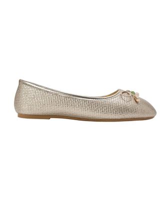 Big Girls Ballet Flats - with Cherry Charm, Elastic Bow, and Logo Aglets