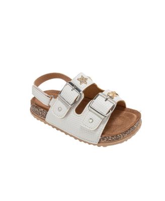 Girls Footbed Sandals - Comfortable Design with Double Buckle and Charms