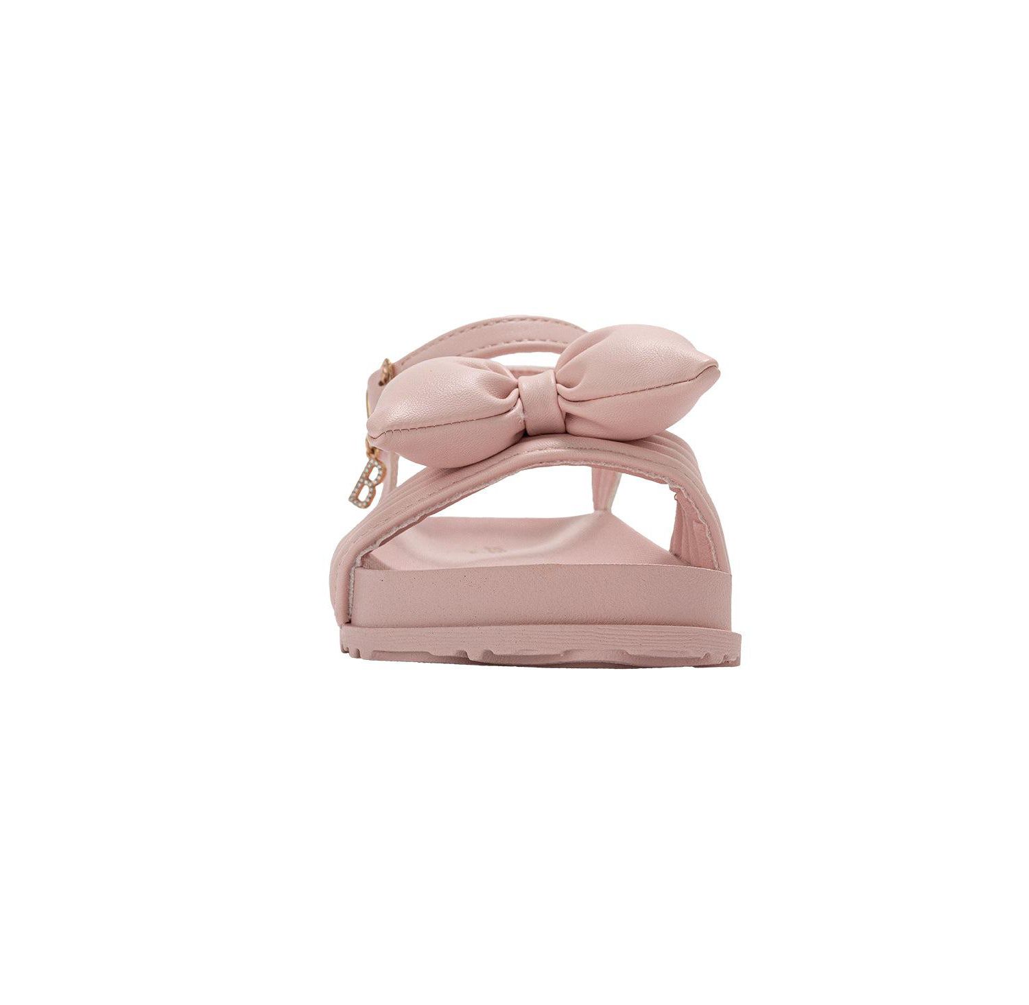 Girls Footbed Sandals - Lightweight Comfort & Adjustable Strap with Puffy Bow Detail