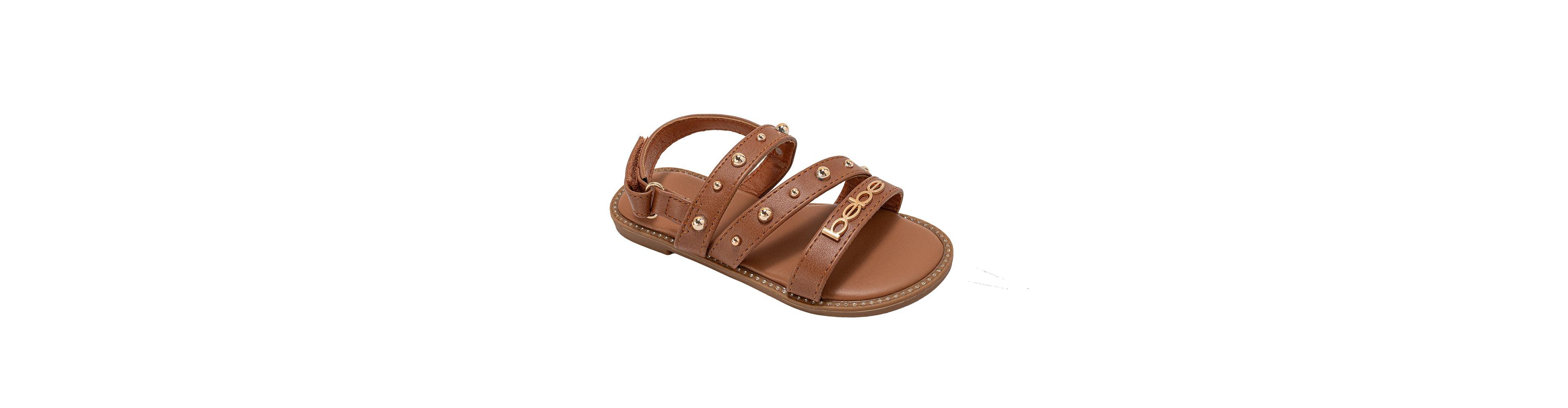 Bebe Little Girls fashion Sandals with Dome Stud Logo hw