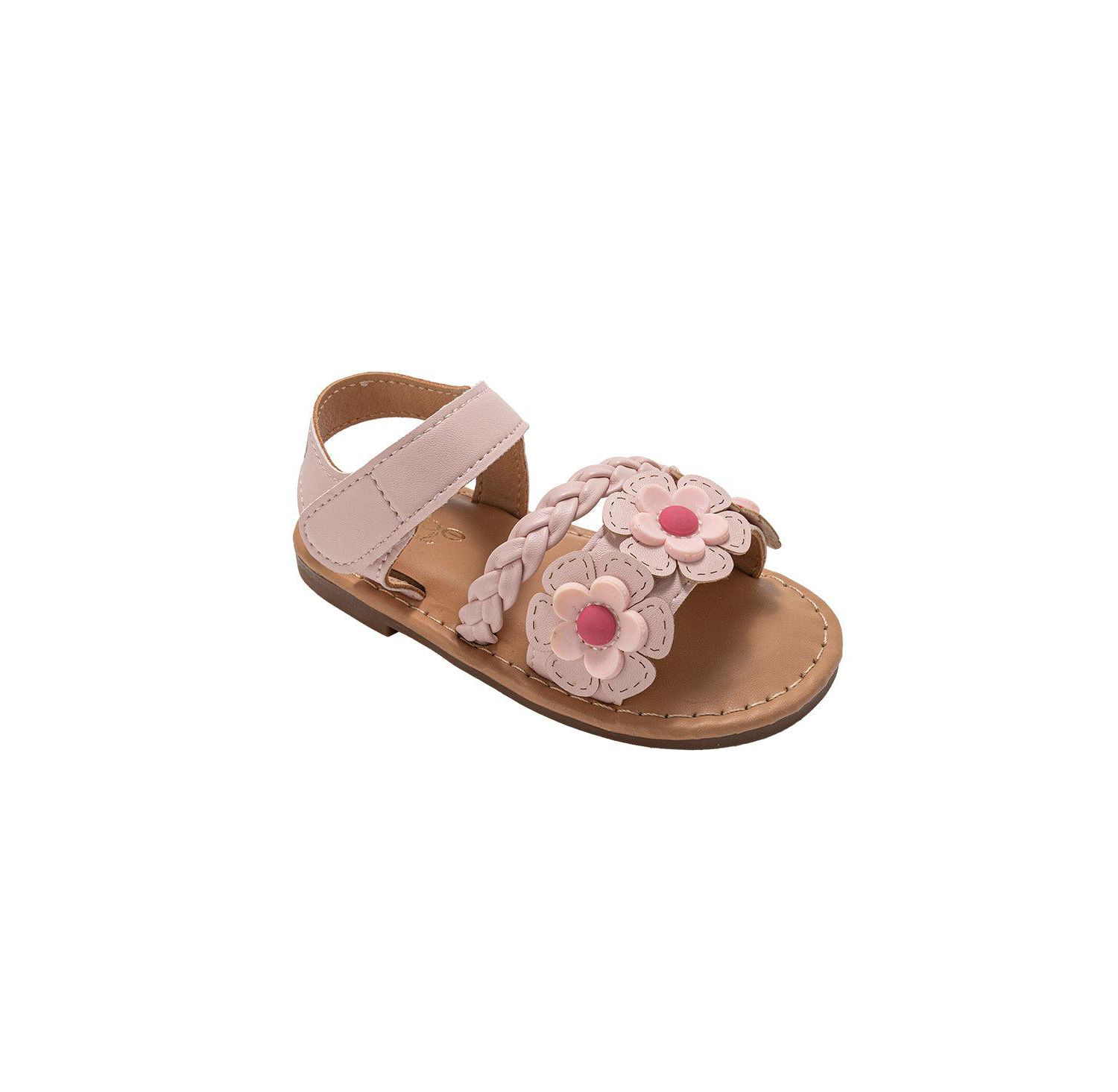 Big Girls Girl's Fashion Sandals – Dressy Shoes with Braided Detail and Flower Applique