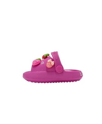 Big Girls Girl's  Lightweight Platform EVA Slides - Slip - On Comfy with Strawberry Charm Accents