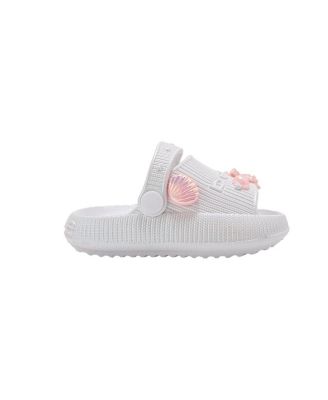 Little Girls Platform EVA Slide with Iridescent Finish and Sea Life Charms