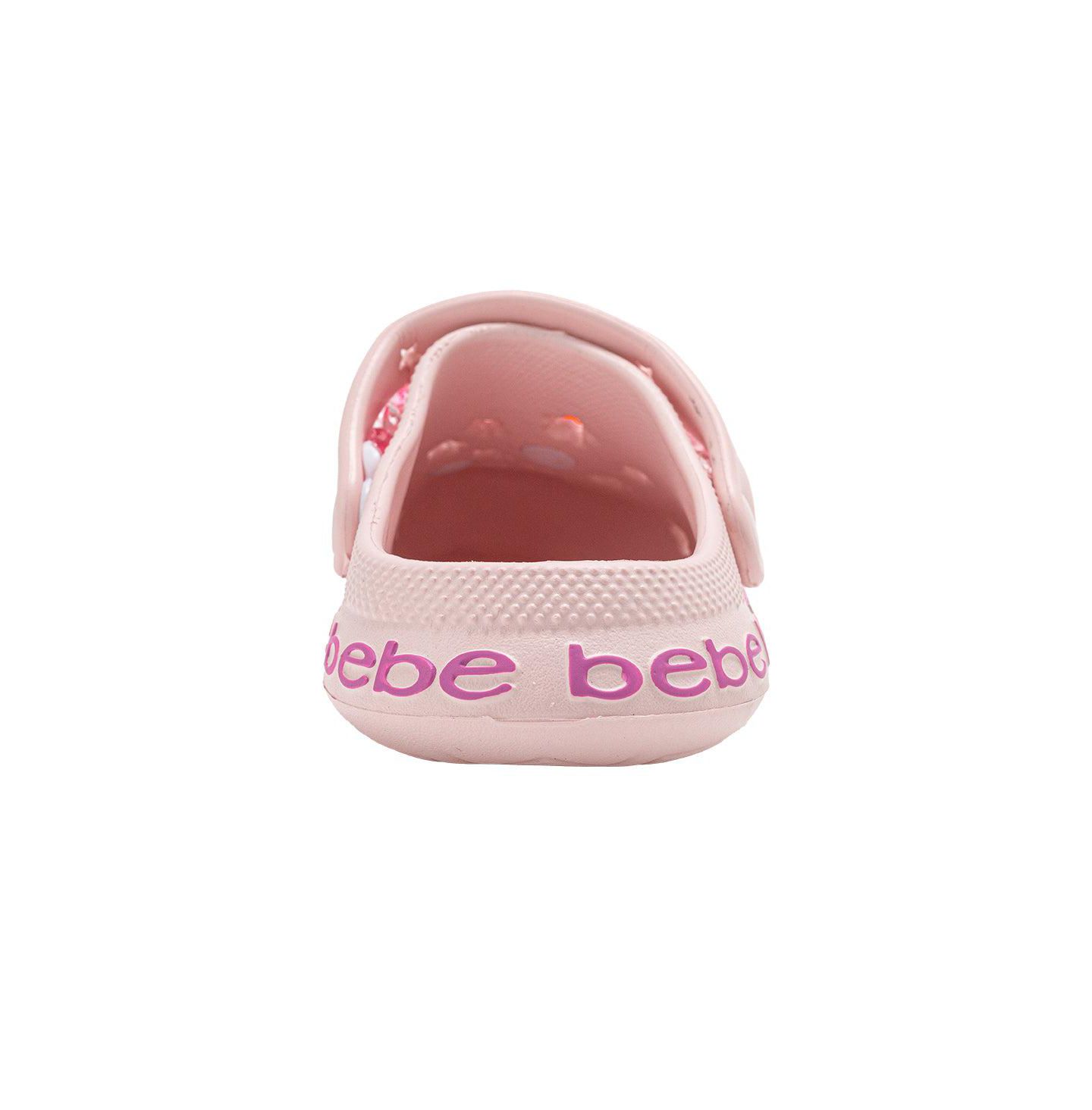 Сабо Bebe Lightweight EVA Clog with Chain with Logo Grosgrain Ribbon and Charms для девочек, цвет: Розовый — фото 3