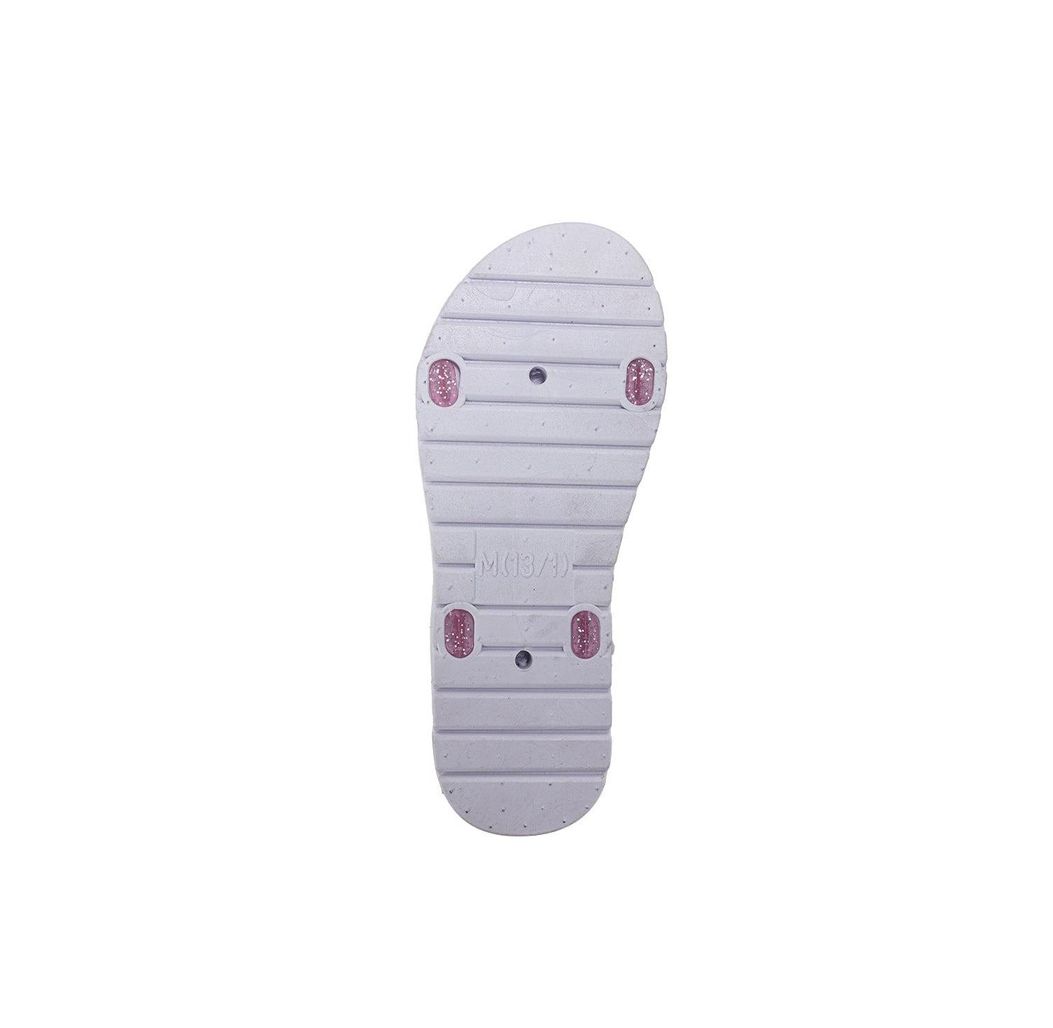 Girls PCU sandal with Glitter Flower snd RS